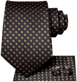 img 4 attached to 👔 Hi Tie Classic Necktie Cufflinks Pocket: Stylish Men's Accessories and Ties, Cummerbunds & Pocket Squares Collection