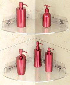 img 4 attached to 🚿 Vdomus Acrylic Corner Shower Shelves (2-Pack) - Adhesive Wall Mount Bathroom Corner Storage - No Drilling Required