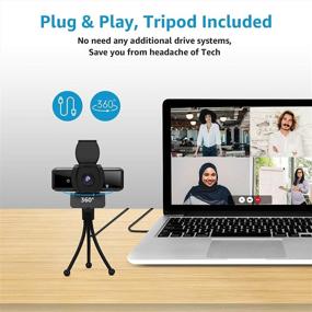 img 1 attached to Get high-quality video calls with our Webcam 1080P with Microphone, Privacy Cover, and Tripod - perfect for online classes, conferencing, and streaming