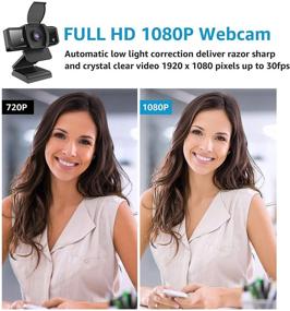 img 2 attached to Get high-quality video calls with our Webcam 1080P with Microphone, Privacy Cover, and Tripod - perfect for online classes, conferencing, and streaming