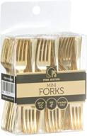 🍴 posh setting disposable plastic gold mini forks - 4" 72 count gold plastic tasting forks for appetizers, desserts, sampling, or cocktails logo