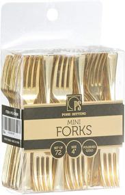 img 2 attached to 🍴 Posh Setting Disposable Plastic Gold Mini Forks - 4" 72 Count Gold Plastic Tasting Forks for Appetizers, Desserts, Sampling, or Cocktails