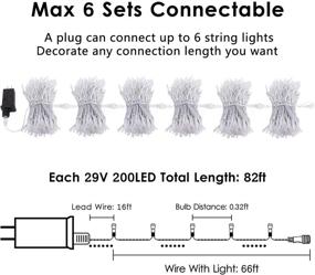 img 2 attached to 🎄 82FT Expandable Christmas String Lights - 200 LED, 8 Lighting Modes, Indoor/Outdoor Xmas Tree Decor, Wedding, Holiday Party, Garden - Warm White