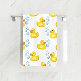 img 3 attached to 🦆 High-Quality Yellow Rubber Duck Decorative Guest Hand Towels - Absorbent & Soft Fingertip Towels for Bathroom, Hotel, Kitchen, Spa, Gym, Yoga - 27.5x15.7 Inch