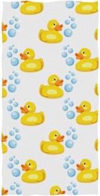 img 4 attached to 🦆 High-Quality Yellow Rubber Duck Decorative Guest Hand Towels - Absorbent & Soft Fingertip Towels for Bathroom, Hotel, Kitchen, Spa, Gym, Yoga - 27.5x15.7 Inch