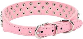 img 3 attached to 🍄 Aolove Mushrooms Rivet Studded PU Leather Pet Collars - 3 Rows for Cats, Puppies, Small, and Medium Dogs