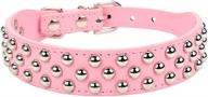 🍄 aolove mushrooms rivet studded pu leather pet collars - 3 rows for cats, puppies, small, and medium dogs logo