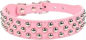 img 4 attached to 🍄 Aolove Mushrooms Rivet Studded PU Leather Pet Collars - 3 Rows for Cats, Puppies, Small, and Medium Dogs