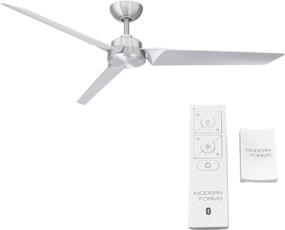 img 3 attached to 62in Brushed Aluminum Roboto Smart Ceiling Fan for Indoor and Outdoor use with Remote Control