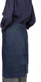 img 3 attached to 👨 ATLINIA 100% Linen Adjustable Apron: Stylish Navy Blue Bib Apron with Pockets for Men and Women