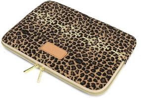 img 1 attached to 🐆 Kayond KY-03 Canvas Fabric 15.6 Inch Laptops Sleeve in Brown Leopard Print - Stylish & Protective