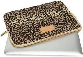 img 2 attached to 🐆 Kayond KY-03 Canvas Fabric 15.6 Inch Laptops Sleeve in Brown Leopard Print - Stylish & Protective