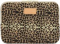 🐆 kayond ky-03 canvas fabric 15.6 inch laptops sleeve in brown leopard print - stylish & protective logo