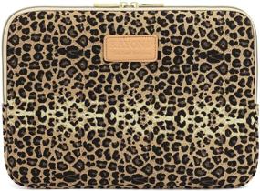 img 4 attached to 🐆 Kayond KY-03 Canvas Fabric 15.6 Inch Laptops Sleeve in Brown Leopard Print - Stylish & Protective