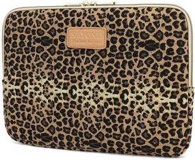 img 3 attached to 🐆 Kayond KY-03 Canvas Fabric 15.6 Inch Laptops Sleeve in Brown Leopard Print - Stylish & Protective