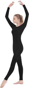 img 1 attached to 👖 Ultimate Comfort and Style with SUPRNOWA Unisex Scoop Neck Footed/Footless Long Sleeve/Sleeveless Spandex Unitard