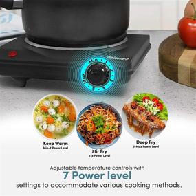 img 2 attached to 🔥 Elite Gourmet Countertop Coiled Electric Hot Burner - Temperature Controls, Power Indicator Lights, Easy to Clean - Single, Black