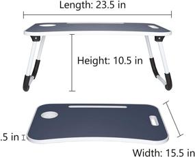 img 1 attached to SitRight Foldable Tablet And Lap Desk With Cup Holder