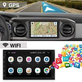 img 2 attached to 🚗 Автомагнитола UNITOPSCI Android с двойным Din и навигацией GPS, Bluetooth 7 дюймов сенсорный экран, WiFi, FM-радио, функция Mirror Link для Android/iOS, управление кнопками на руле, два USB-порта + включена камера заднего вида.