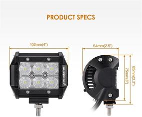img 3 attached to 🚗 Auxbeam 4-дюймовые светодиодные фонари с мощностью 18 Вт | Комплект световой панели Off-Road Flood Beam для внедорожников SUV ATV UTV грузовиков Pickup Jeep | Включает проводной комплект | Набор из 2 штук