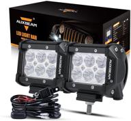 🚗 auxbeam 4-inch led pods with 18w output | off-road flood beam light bar set for suv atv utv trucks pickup jeep | includes wiring harness | pack of 2 logo