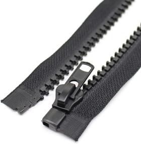 img 1 attached to 🧥 YaHoGa 28 Inch Separating Jacket Zippers for Sewing Coat Jacket - Heavy Duty, Black Tape, Large Molded Plastic Zippers (Pack of 2)