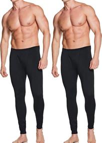 img 4 attached to 🔥 ATHLIO 2 Pack Men's Thermal Underwear Pants, Insulated Long Johns Leggings, Winter Base Layer Bottoms for Extra Warmth