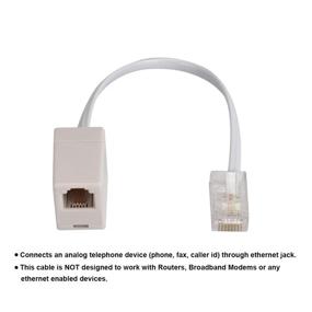 img 1 attached to 2 Pack RJ45 to RJ11 Converter Adapter - Ethernet Telephone Connector, Male 8P8C to Female 6P4C, White