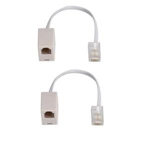 img 4 attached to 2 Pack RJ45 to RJ11 Converter Adapter - Ethernet Telephone Connector, Male 8P8C to Female 6P4C, White