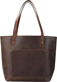 img 4 attached to Handmade Leather Handbag Light Brown Women's Handbags & Wallets in Totes