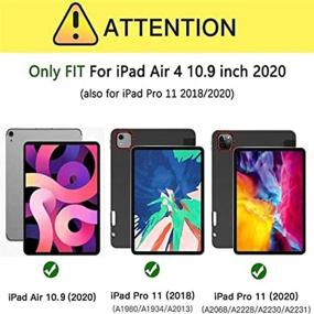 img 3 attached to 📱 Herize iPad Air 4th Generation Case 10.9 Inch Green - Shockproof Rugged Silicon Case with Screen Protector, Pencil Holder, Rotating Kickstand & Shoulder Belt