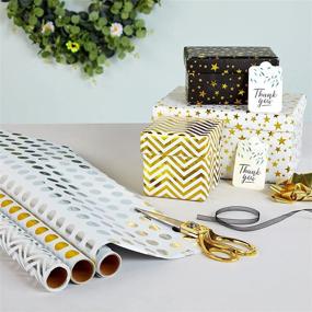 img 3 attached to 🎁 Juvale 6 Rolls of Gold and Silver Foil Gift Wrapping Paper for Birthday and Wedding - 2.5 x 10 Feet