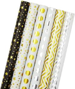 img 4 attached to 🎁 Juvale 6 Rolls of Gold and Silver Foil Gift Wrapping Paper for Birthday and Wedding - 2.5 x 10 Feet
