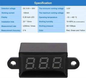 img 1 attached to ⚡️ Mini Digital DC Voltmeter: Waterproof, Dustproof, Drop Resistant Tester - 3 Colours (Red, Green, Yellow)