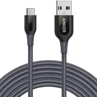 ⚡️ anker powerline+ usb-c к usb-a кабель - 10 футов серый, быстрая зарядка для samsung galaxy/lg и других логотип