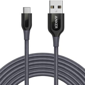 img 4 attached to ⚡️ Anker Powerline+ USB-C к USB-A кабель - 10 футов Серый, Быстрая зарядка для Samsung Galaxy/LG и других