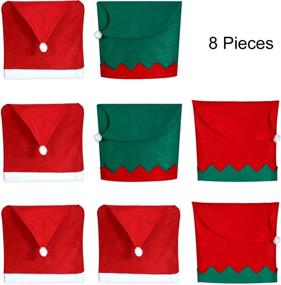 img 3 attached to 🎄 Transform Your Chairs with 8 Festive Christmas Chair Covers – Perfect for Home, Restaurant, Bar, and Party Decorations!