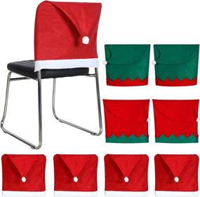 img 4 attached to 🎄 Transform Your Chairs with 8 Festive Christmas Chair Covers – Perfect for Home, Restaurant, Bar, and Party Decorations!