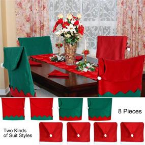 img 2 attached to 🎄 Transform Your Chairs with 8 Festive Christmas Chair Covers – Perfect for Home, Restaurant, Bar, and Party Decorations!