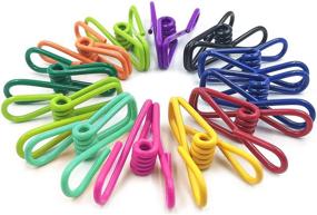 img 4 attached to Aunly Pack of 24 Chip Clips – 2 inch PVC Coated Bag Clips for Sealing Food Bags, Holding Papers, Versatile Clothes Pins for Laundry, Attractive Multicolor Clothesline Clip for Indoor and Outdoor Use