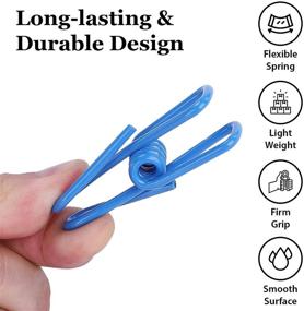 img 1 attached to Aunly Pack of 24 Chip Clips – 2 inch PVC Coated Bag Clips for Sealing Food Bags, Holding Papers, Versatile Clothes Pins for Laundry, Attractive Multicolor Clothesline Clip for Indoor and Outdoor Use