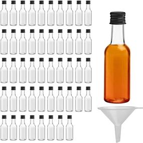 img 4 attached to 🍾 Belle Vous 50ml (1.7 fl oz) Mini Liquor Bottles (48 Pack) - Reusable Plastic Empty Spirit Bottle with Black Screw Cap, Liquid Funnel for Easy Pouring and Filling - Ideal Miniature Bottles for Weddings, Parties