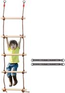 🧗 redswing climbing rope ladder for kids, 5.6ft wooden ladder for swing set, hanging rope ladder with 2 straps for outdoor playset, tree house, playground, ninja slackline - enhance your seo! логотип