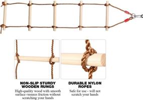 img 1 attached to 🧗 RedSwing Climbing Rope Ladder for Kids, 5.6Ft Wooden Ladder for Swing Set, Hanging Rope Ladder with 2 Straps for Outdoor PlaySet, Tree House, Playground, Ninja Slackline - Enhance your SEO!