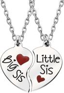 👭 stainless steel sister pendant necklaces - family gifts jewelry set for big & little sisters (pack of 2pcs) logo