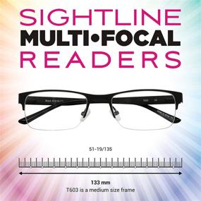 img 1 attached to 😎 Sightline T 603 Black Multifocal Reading Glasses - Medium Fit (2.50 Magnification)