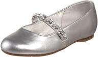nina nataly ballet flat in silver soft nappa for toddler/little kid, size 9 m us logo