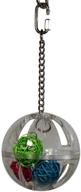 🐦 birds love 3" hanging clear foraging plastic perforated ball with vine balls - medium and large bird cage toy logo