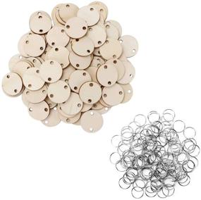 img 4 attached to 🔖 Joy-Leo 100-Piece Round Wood Discs Circle Tags [1.2 Inch / Natural Look] - Crafting Kit with Jump Rings for Family Birthdays, Anniversaries, and Celebration Reminder Calendar Sign