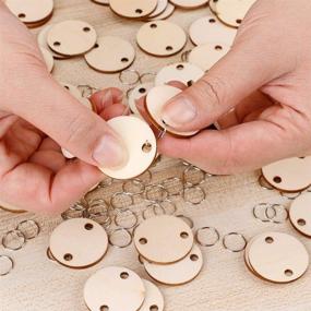 img 1 attached to 🔖 Joy-Leo 100-Piece Round Wood Discs Circle Tags [1.2 Inch / Natural Look] - Crafting Kit with Jump Rings for Family Birthdays, Anniversaries, and Celebration Reminder Calendar Sign